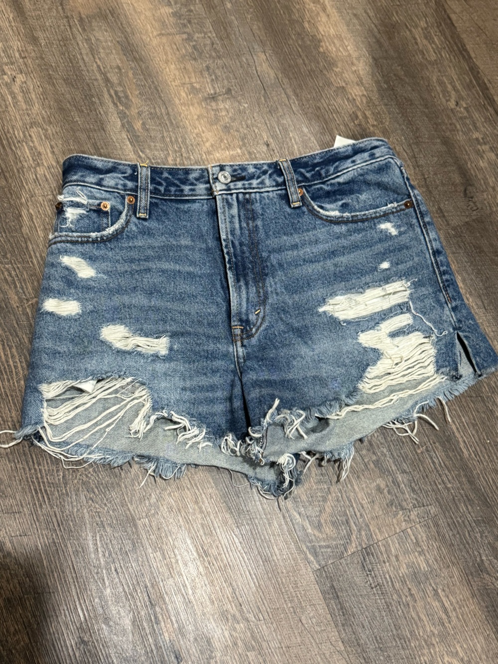 Abercrombie & Fitch Distressed Blue Denim Cutoff Shorts size 29